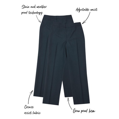 M&S Boys, Regular Leg School Trousers, 9-10 Year Navy