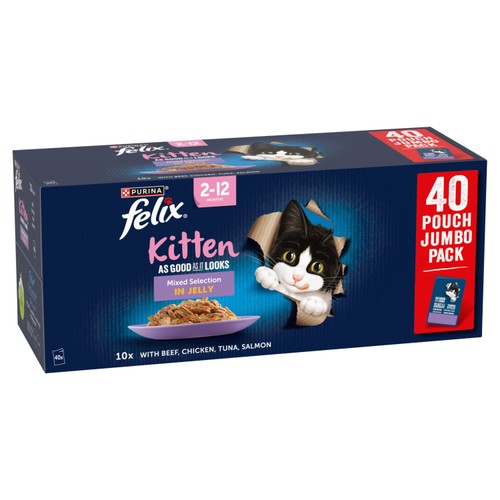 Felix As Good As it Looks Kitten Mixed in Jelly Wet Cat Food Ocado