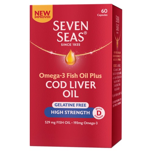 Seven Seas Cod Liver Oil High Strength Gelatine Free Omega-3 Caps