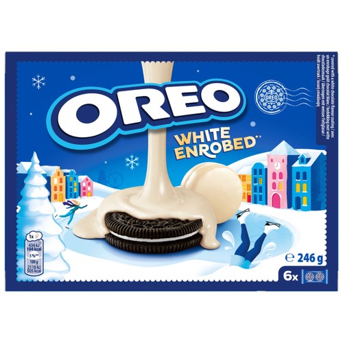 Oreo Snowy Enrobed White Chocolate Coated Biscuits