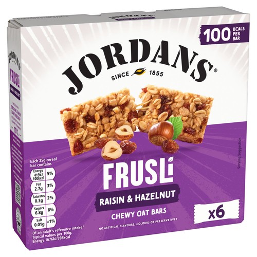 Jordans Frusli Raisins & Hazelnuts Chewy Cereal Bars