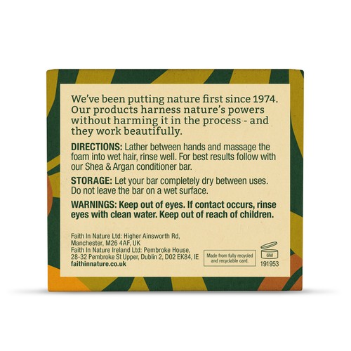 Faith in Nature Shea & Argan Shampoo Bar