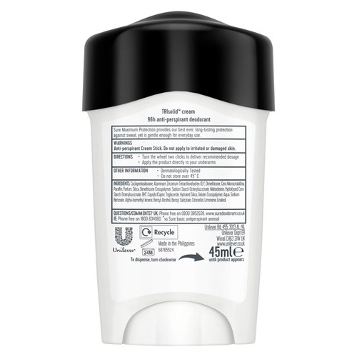 Sure Men Maximum Protection Clean Scent Cream Anti-Perspirant Deodorant