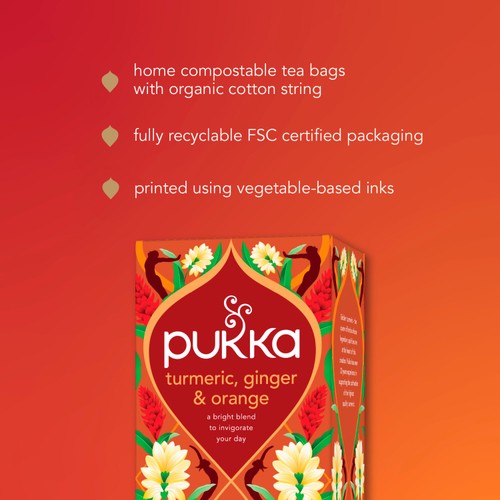 Pukka Turmeric, Ginger & Orange Tea x20 Home-Compostable Herbal Tea Bags