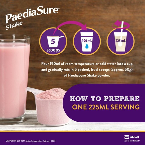 PaediaSure Shake Strawberry Nutritional Supplement Powder, 1-10 Yrs 