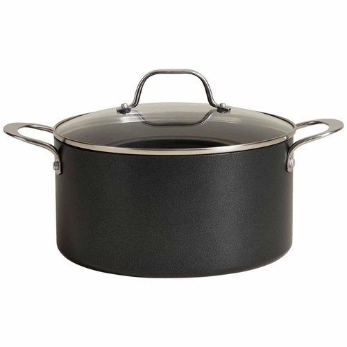 M&S Hard Anodised 30cm Non Stick Wok, Black