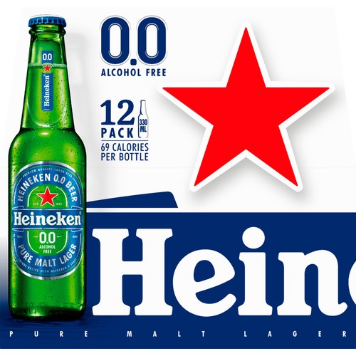 Heineken 0.0 Alcohol Free Beer Bottles