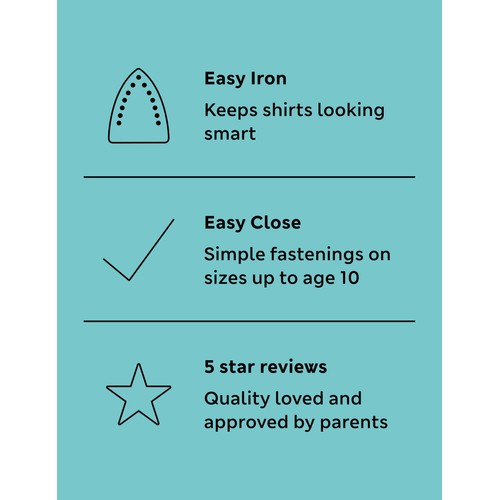 M&S Boys Slim Easy Iron School Shirts, 6-7 Years, White