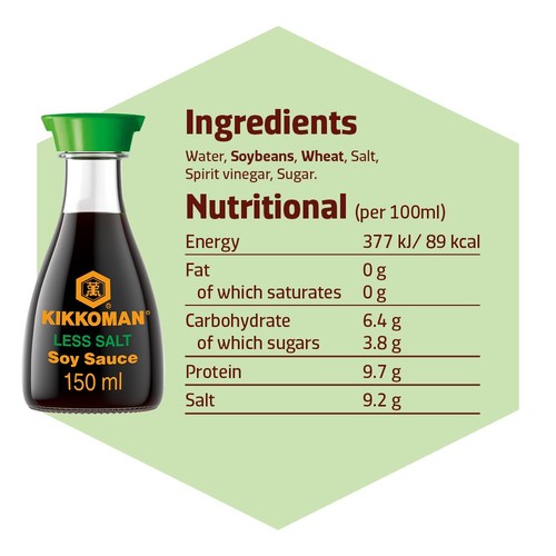 Kikkoman Less Salt Soy Sauce 43% Reduced Salt