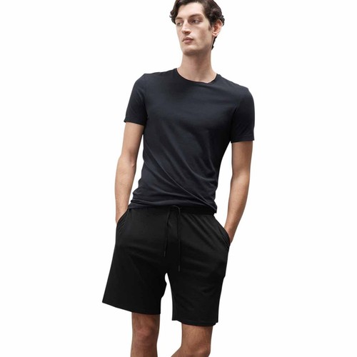 M&S Supima Cotton Blend Pyjama Shorts, S, Black