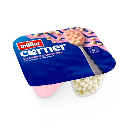 Muller Corner Strawberry Yogurt with White Chocolate Shortcake Balls