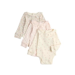 M&S Girls Long Sleeve Tops, 3 Pack, 6-9 Months, Pink