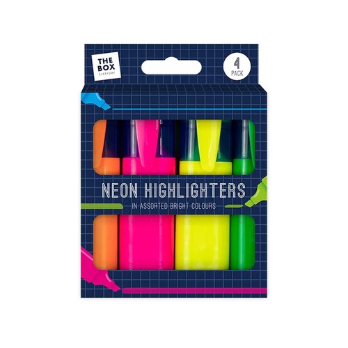Neon Highlighter Pens - 4pk