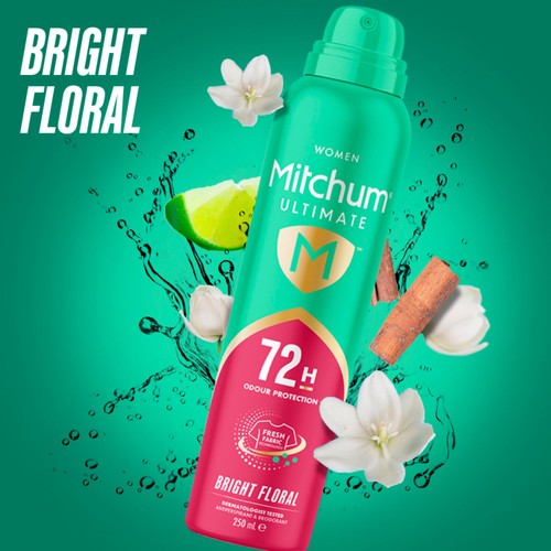 Mitchum Female Ultimate 72HR Anti Perspirant Deodorant Bright Floral