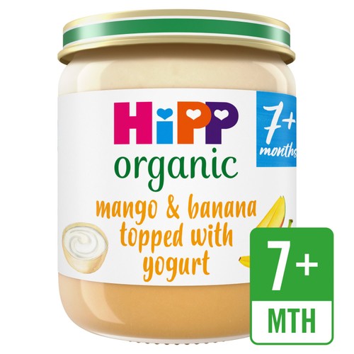 HiPP Organic Mango & Banana topped with yogurt Baby Food Jar 7+ Months 