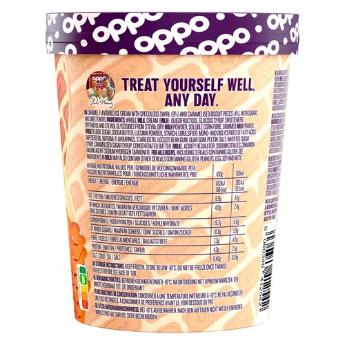 Oppo Caramelised Biscuit Swirl Low Calorie Ice Cream Tub