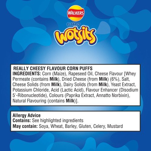 Walkers Wotsits Really Cheesy Multipack Snacks Crisps 20 x 16.5g