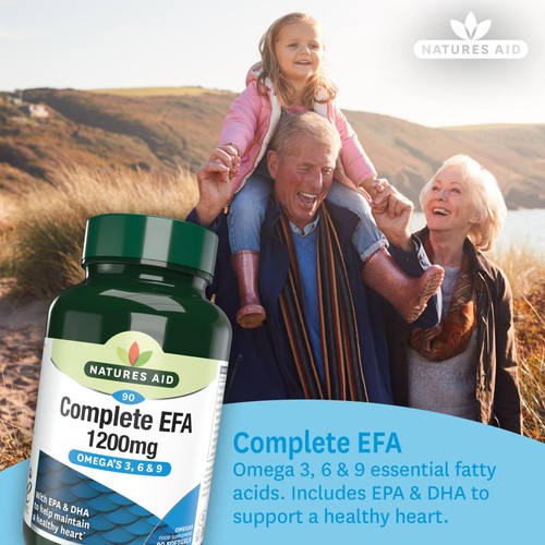 Natures Aid Complete EFA Omega's 3,6 & 9 Soft Gel Capsules 