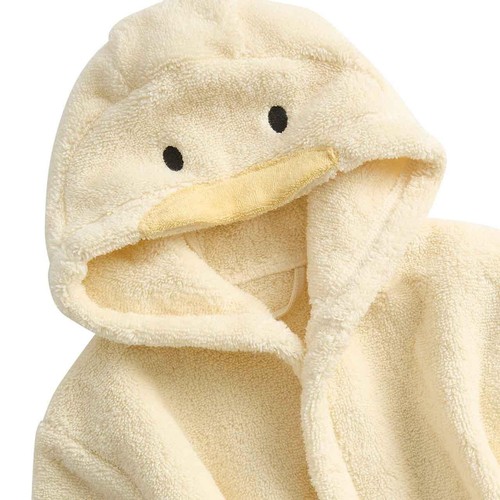 M&S Unisex Pure Cotton Duck Hooded Robe, 0-6 M, Yellow