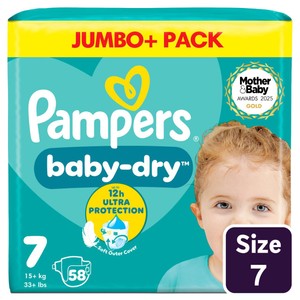 Pampers Baby-Dry Nappies, Size 4 (9-14kg) Essential Pack