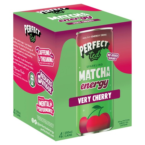 PerfectTed Matcha Energy Very Cherry 4 pack