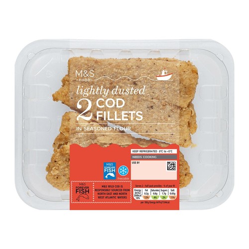 M&S 2 Lightly Dusted Cod Fillets
