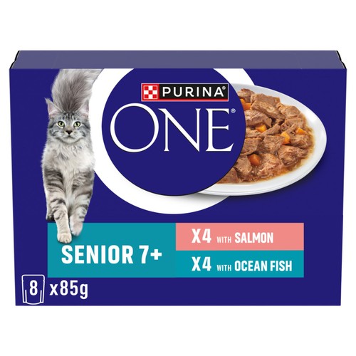 Purina One Senior 7+ Mini Fillets Salmon & Ocean Fish Wet Cat Food