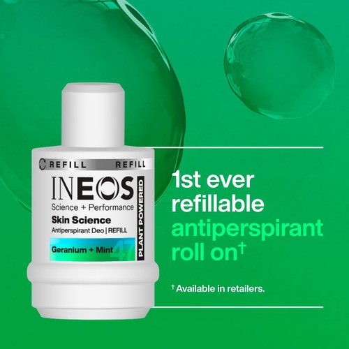 INEOS Antiperspirant Deodorant Roll On Refill Geranium & Mint
