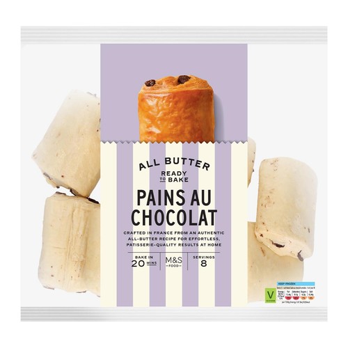 M&S 8 Ready to Bake Pain Au Chocolat Frozen