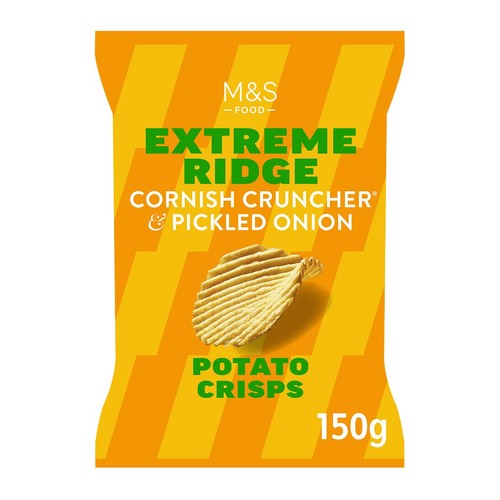 M&S Extreme Ridge Cornish Cruncher & Pickled Onions Crisps