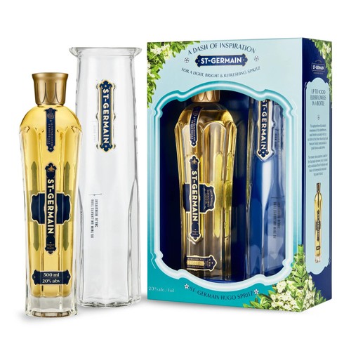 St Germain French Elderflower Liqueur Carafe Gift Set with 1L Carafe