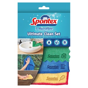 Spontex Ultimate Microfibre Multipurpose Cleaner Kit Cloths & Duster