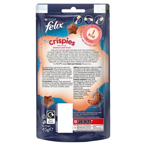 Felix Crispies Salmon & Trout Cat Treats 