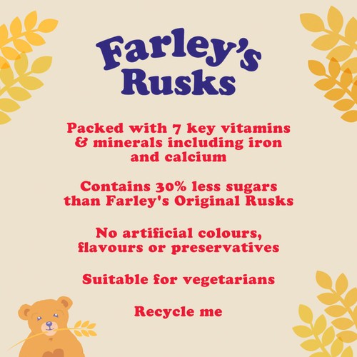 Farley's Rusks Reduced Sugar Baby Snack 6+ Months