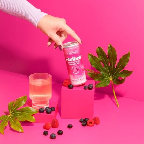 Revibed Calming Raspberry and Acai Berry Infused Lightly Sparkling Water