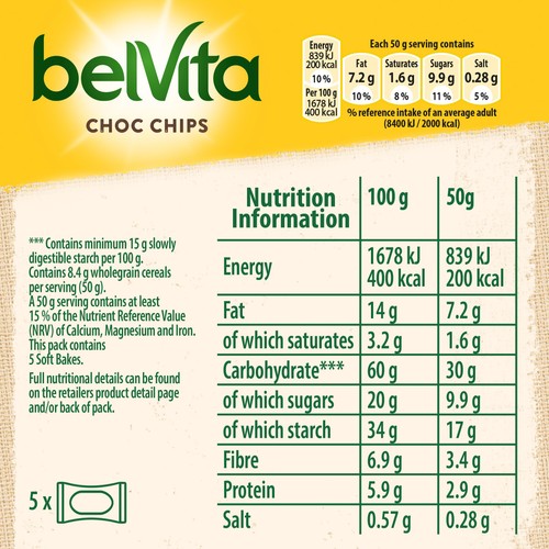 Belvita Choc Chips Soft Bakes Breakfast Biscuits