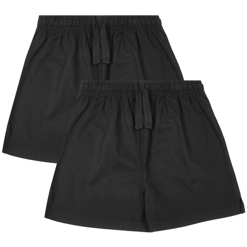 M&S Unisex Pure Cotton Shorts, 6-7 Years, Black
