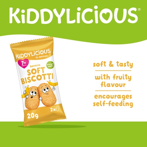 Kiddylicious Banana Soft Biscotti Baby Snacks Multi