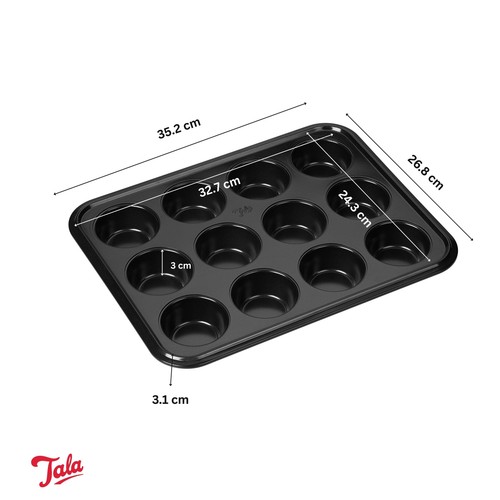 Tala Non-stick 12 Cup Bun, Muffin, Cupcake Tin 