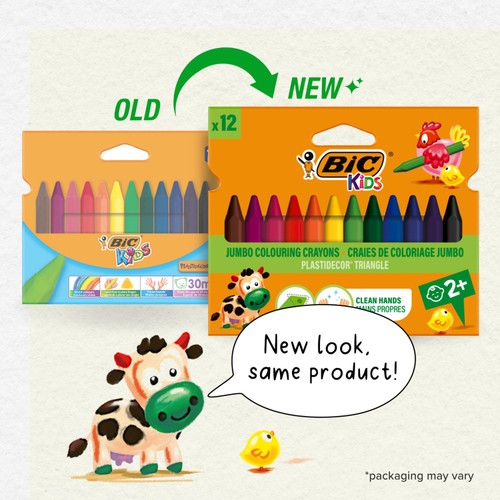 BIC Kids Jumbo Colouring Crayons Wallet of 12