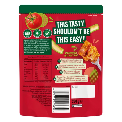 Dolmio Classics Rigatoni Bolognese Microwave Pasta Meal