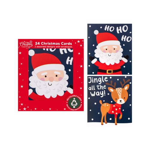 Santa & Reindeer Mini Kids Cards 