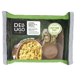 Dell'Ugo Smoked Pancetta & Spinach Tortelloni with Sage butter