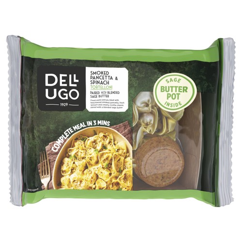 Dell'Ugo Smoked Pancetta & Spinach Tortelloni with Sage butter