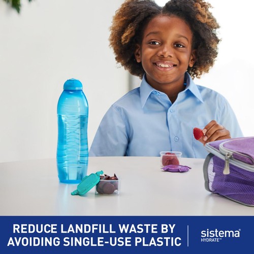 Sistema Hydrate Twist Sip Water Bottle 620ml Pink Leakproof