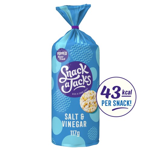 Snack a Jacks Salt & Vinegar Jumbo Rice Cakes, 117g Snack a Jacks Salt & Vinegar Jumbo Rice Cakes, 117g