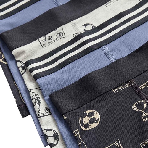 M&S Boys Cotton Rich Football Trunks, 6-7 Years, Black Mix