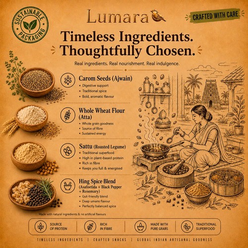 Lumara Carrom Seed Hing Crisps