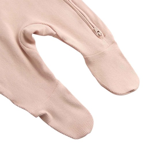 M&S Unisex Cotton Rich Ribbed Sleepsuits, 18-24 M, Blush