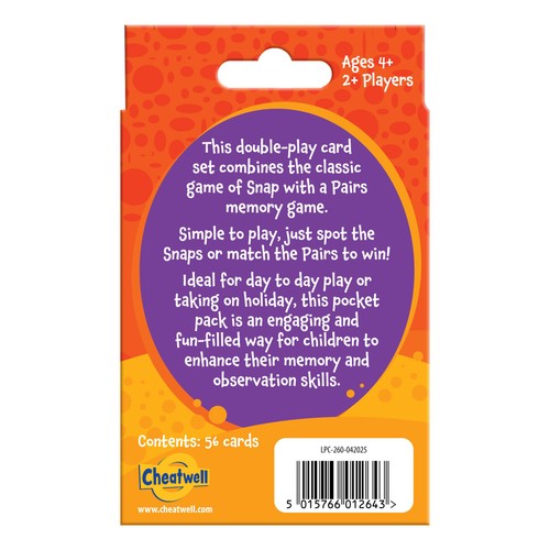 Dinosaur Snap & Pairs Card Game, 4yrs+
